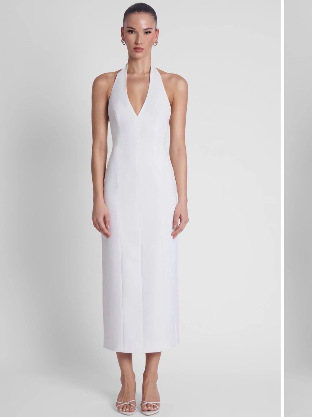 Helena White Halter Midi Dress
